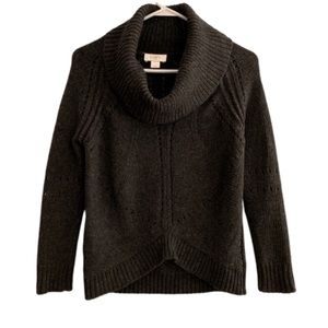Charcoal Gray Petite Cowl Knit Sweater LOFT